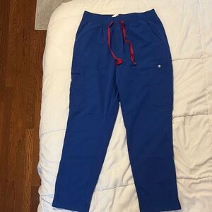 Figs Winning Blue High Waisted Yola Scrub Pants